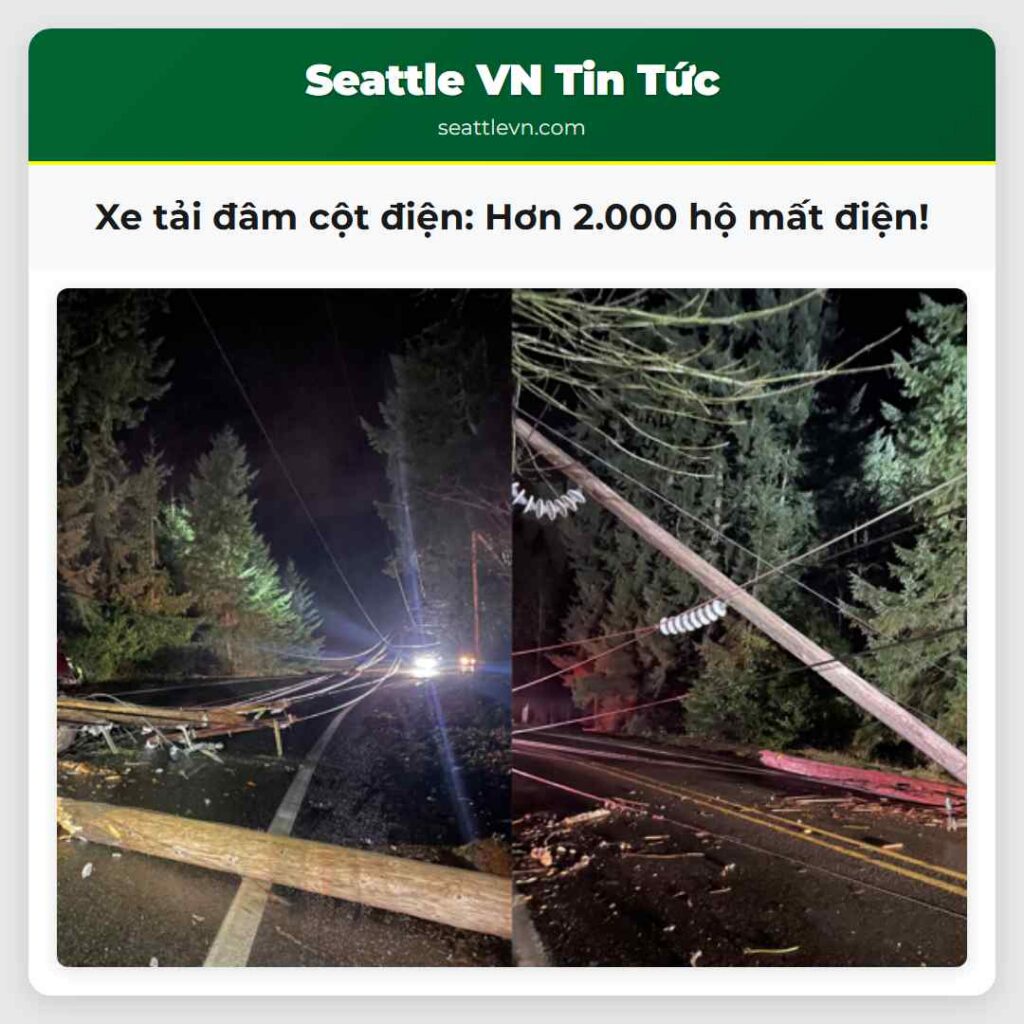 Xe tải đâm cột điện: Hơn 2.000 hộ mất điện!