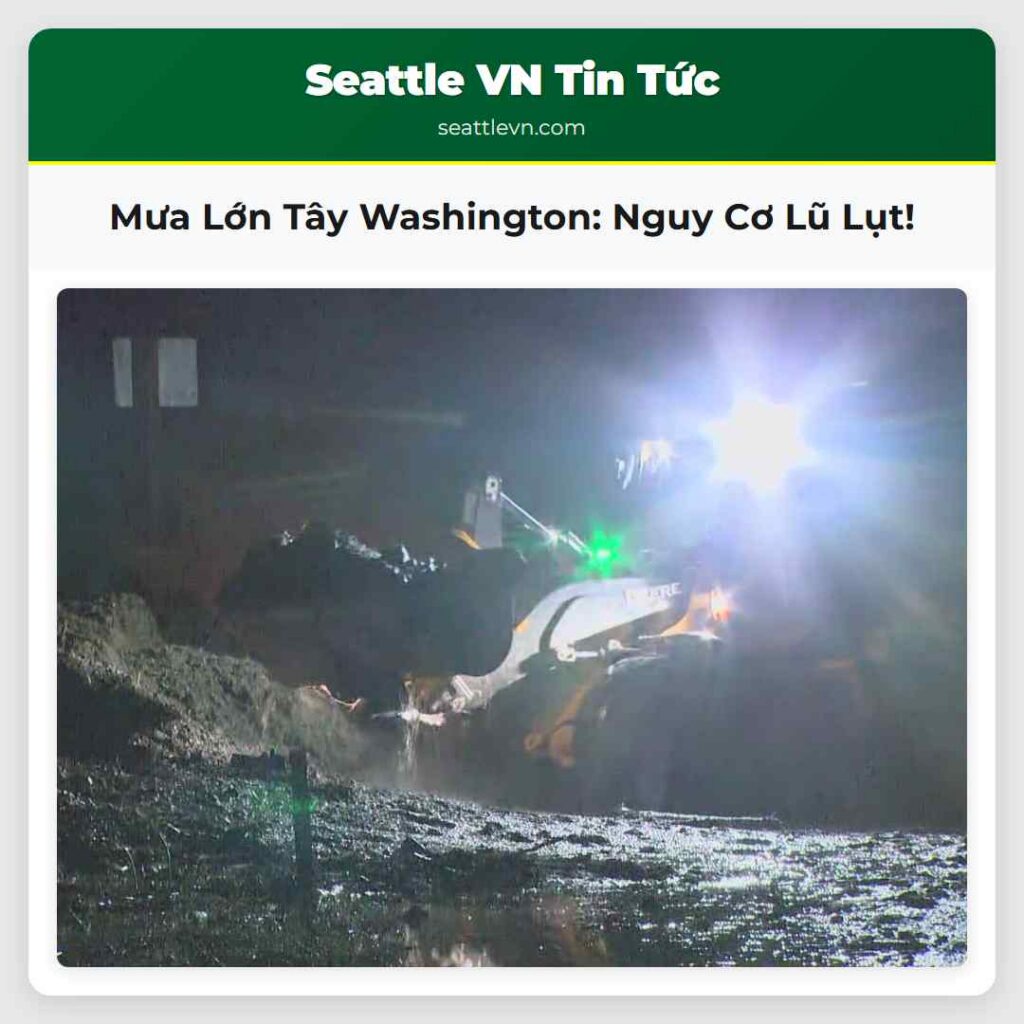 Mưa Lớn Tây Washington: Nguy Cơ Lũ Lụt!