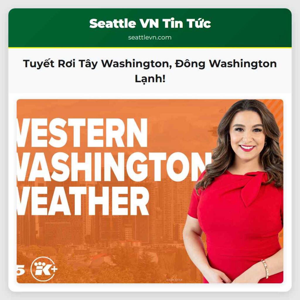 Tuyết Rơi Tây Washington, Đông Washington Lạnh!