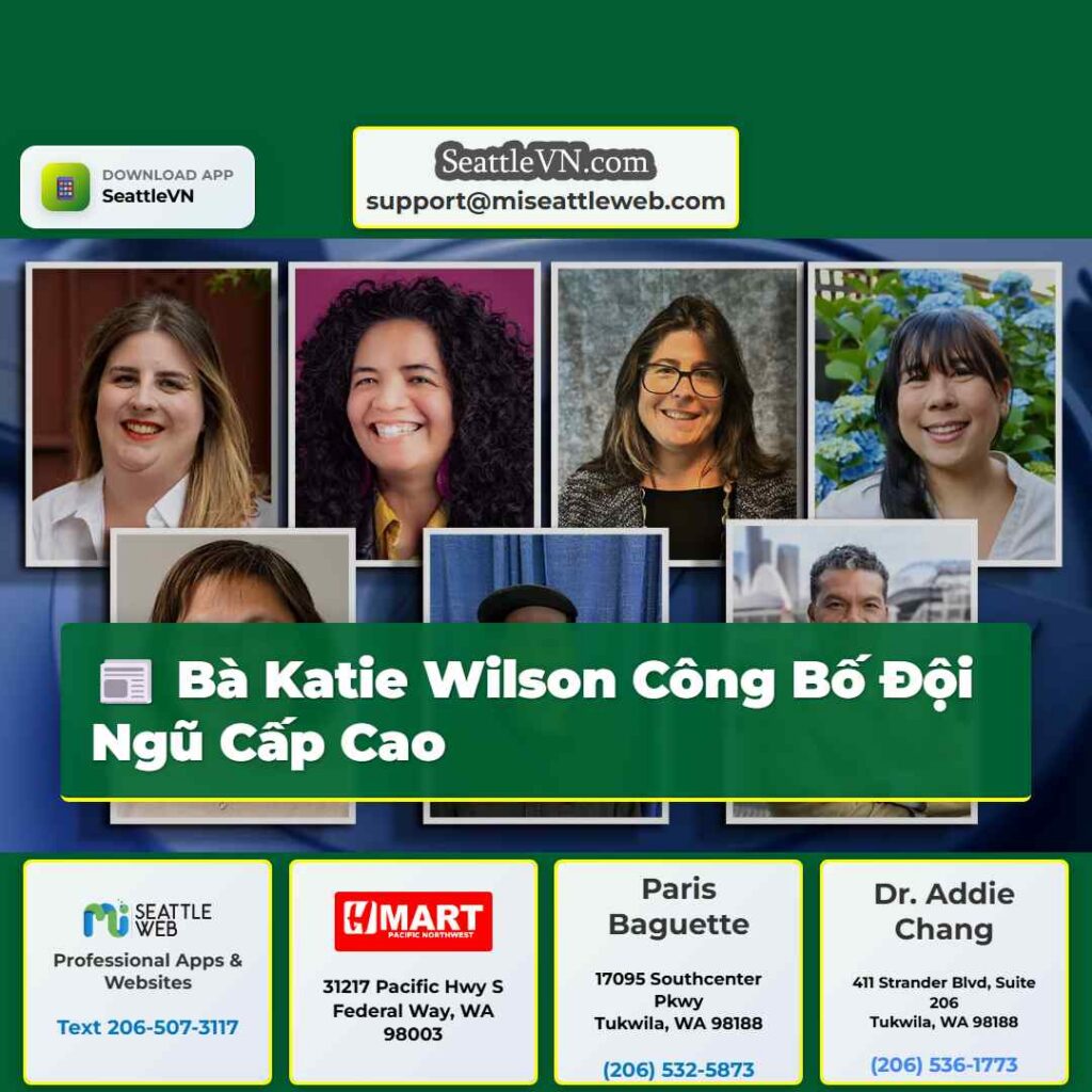 Bà Katie Wilson Công Bố Đội Ngũ Cấp Cao