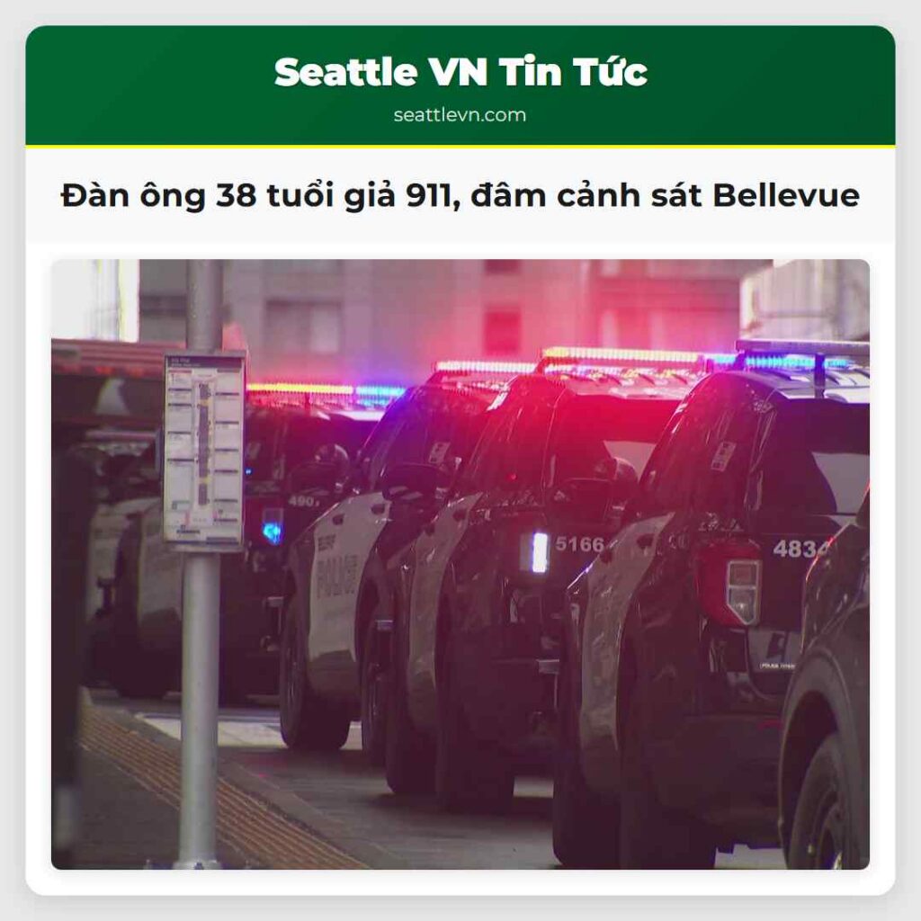 Đàn ông 38 tuổi giả 911, đâm cảnh sát Bellevue