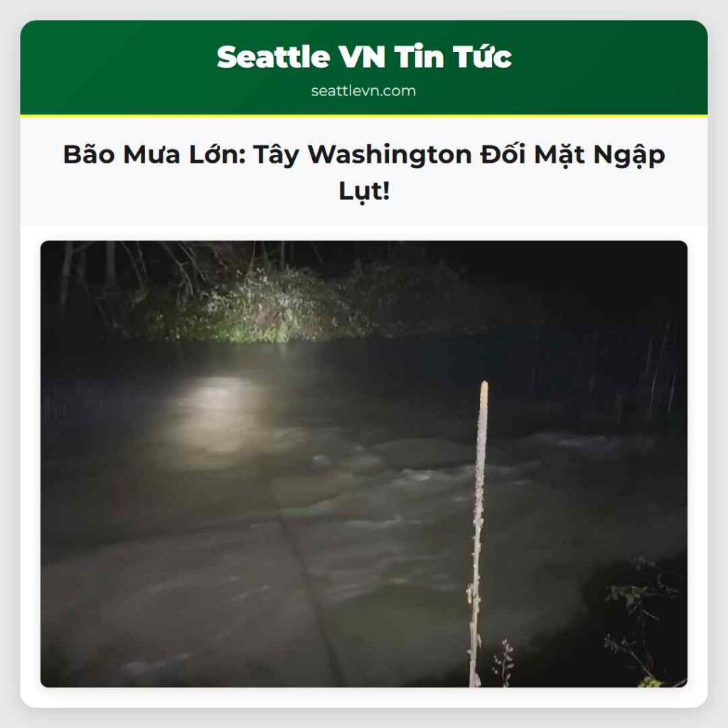 Bão Mưa Lớn: Tây Washington Đối Mặt Ngập Lụt!