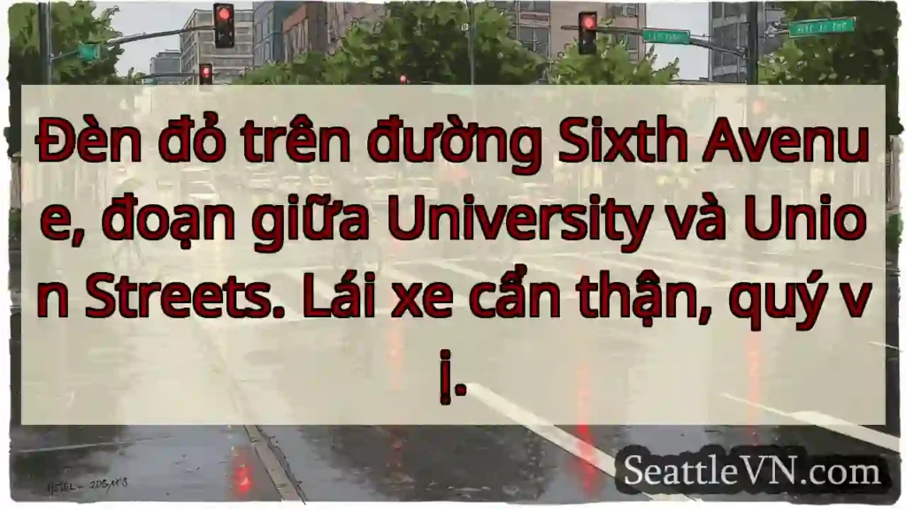 Đèn đỏ! Sixth Avenue. Cẩn thận nhé!