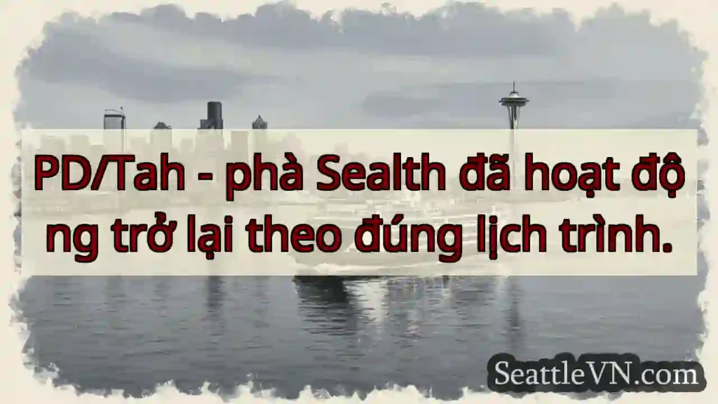 Phà Sealth: Quay lại lịch trình!