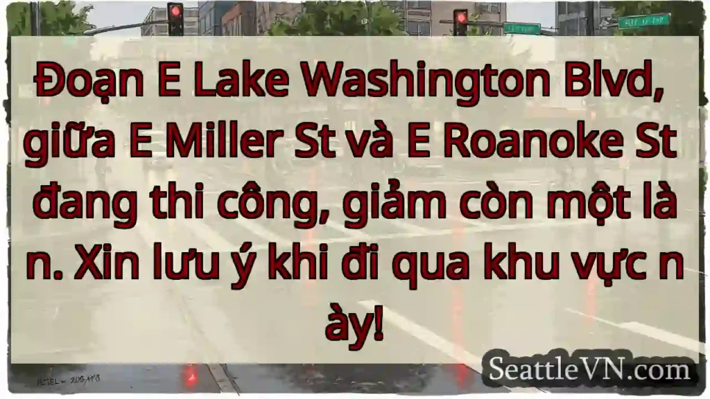 Lưu ý: Đoạn E Lake Washington Blvd hẹp!