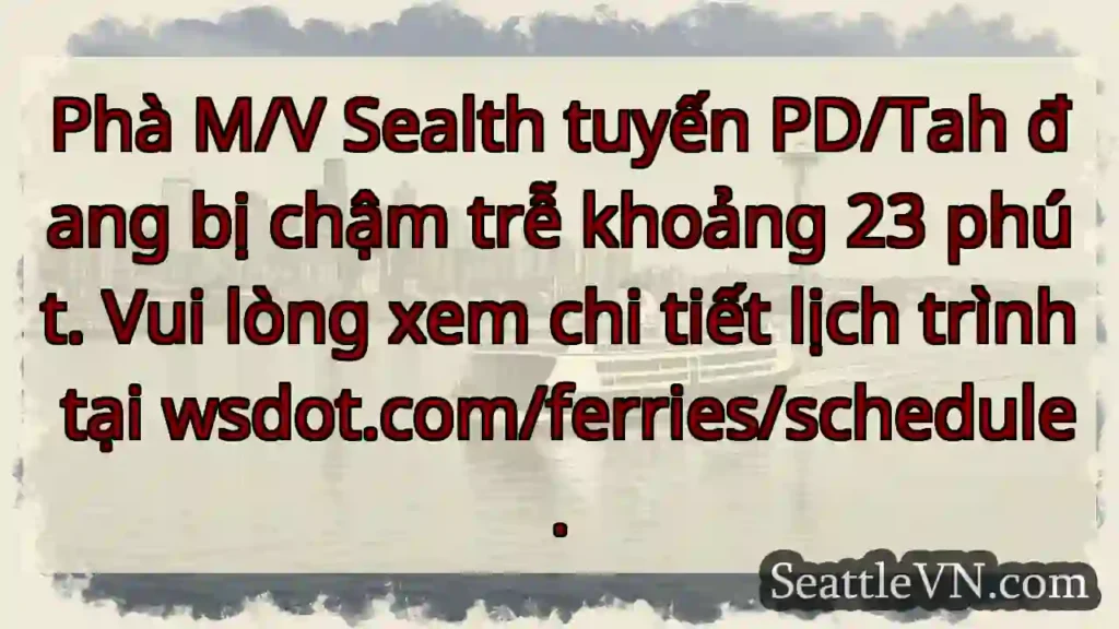 Phà Sealth: Chậm 23 phút!