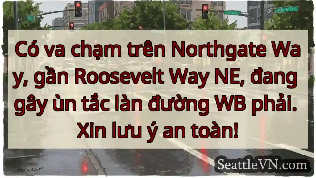 Chạm xe Northgate Way! WB phải tắc.