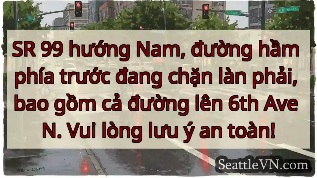 SR 99 Nam: Hầm chặn làn phải!