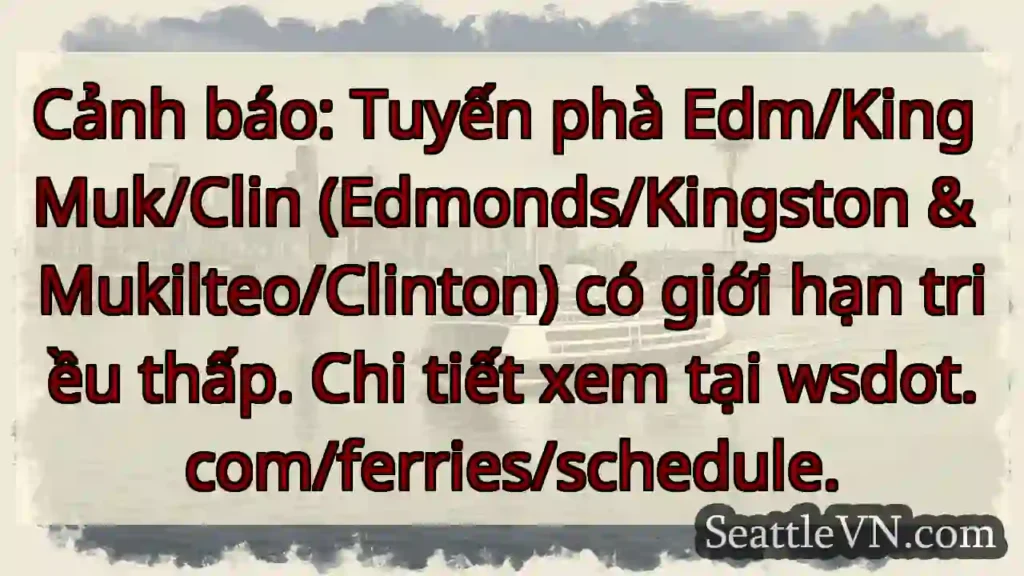 Cảnh báo phà: Giờ thấp hạn chế!