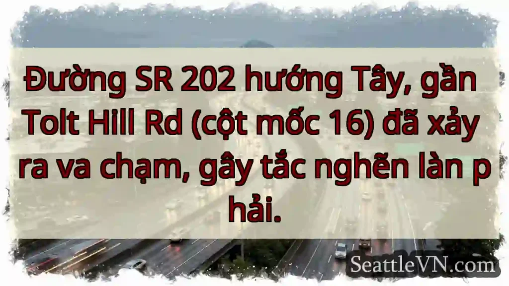 SR 202 Tây: Va chạm, tắc làn phải