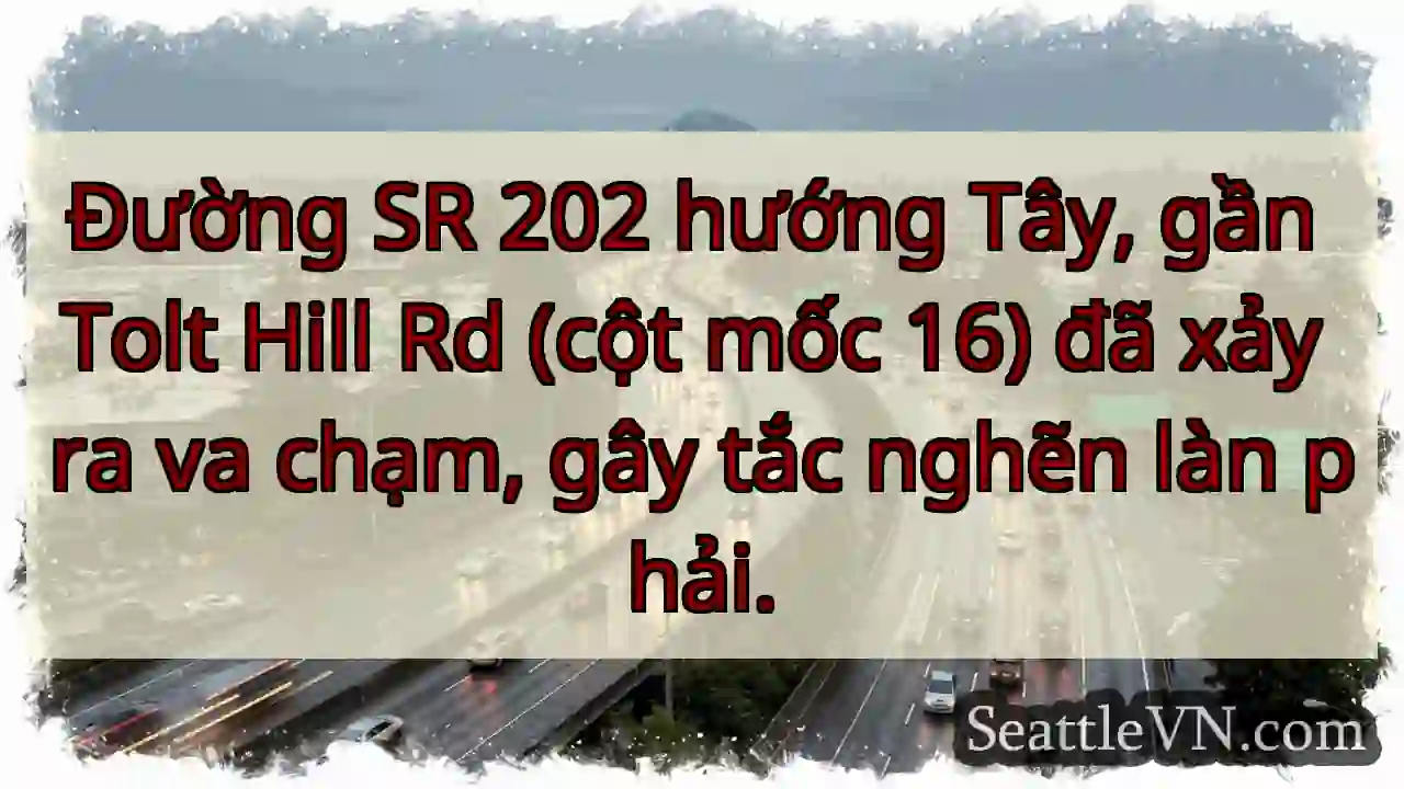 SR 202 Tây: Va chạm, tắc làn phải