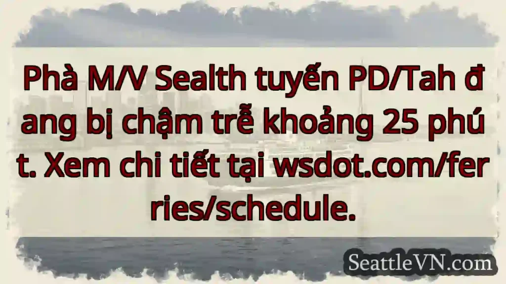 Phà Sealth: Chậm 25 phút!