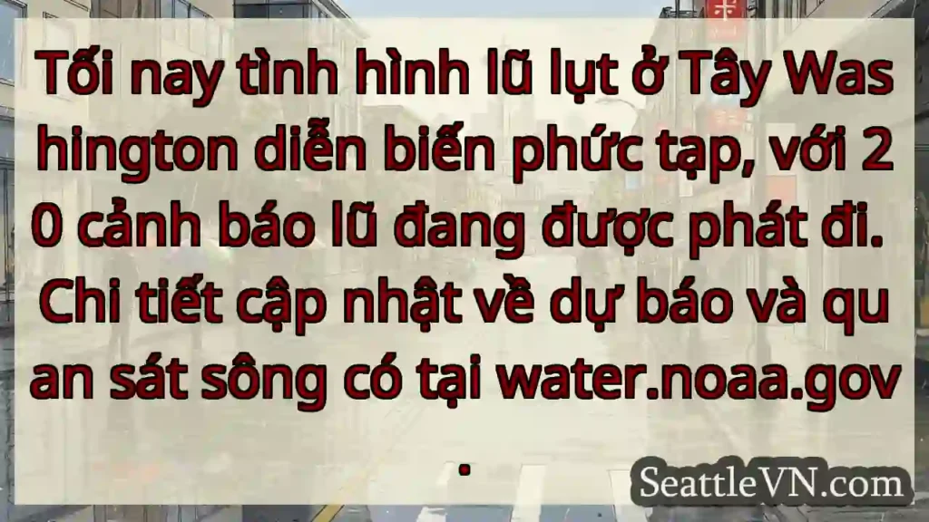 Bão lớn! 20 cảnh báo lũ ở Tây Washington.