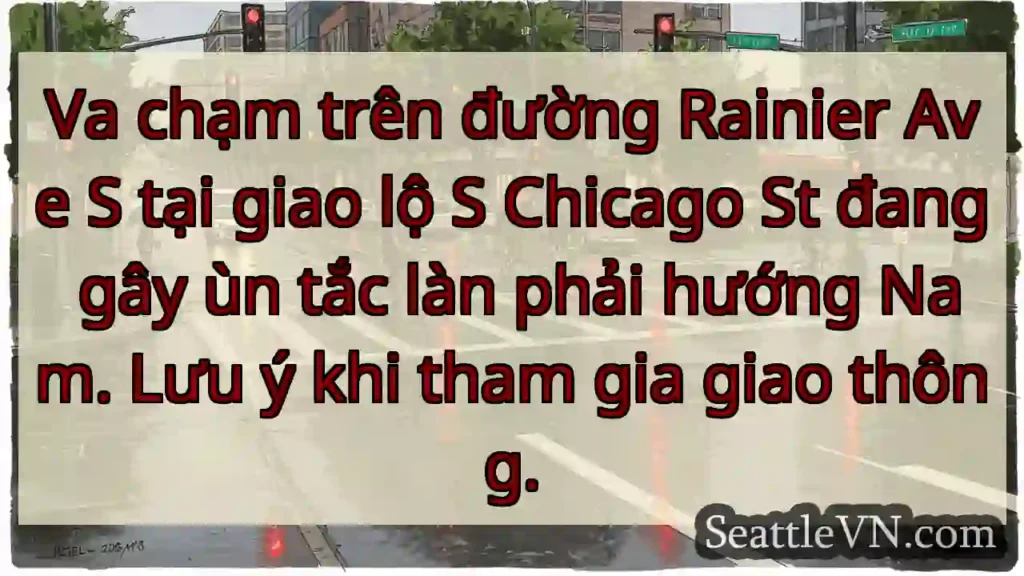 Ùn tắc Rainier Ave S! Chú ý làn phải.