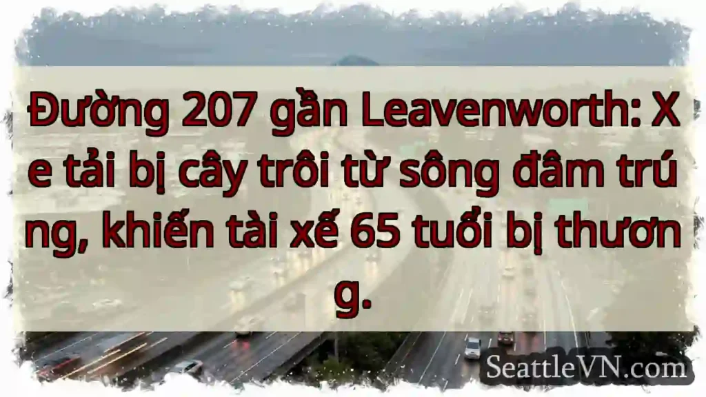 Xe tải đâm cây, tài xế bị thương!