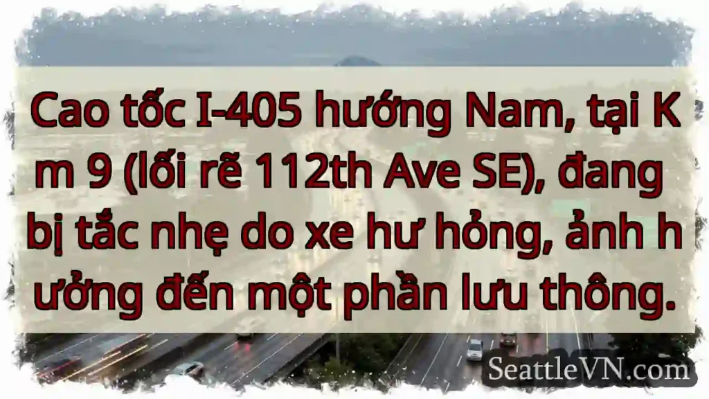 I-405 Nam: Tắc nhẹ tại Km 9