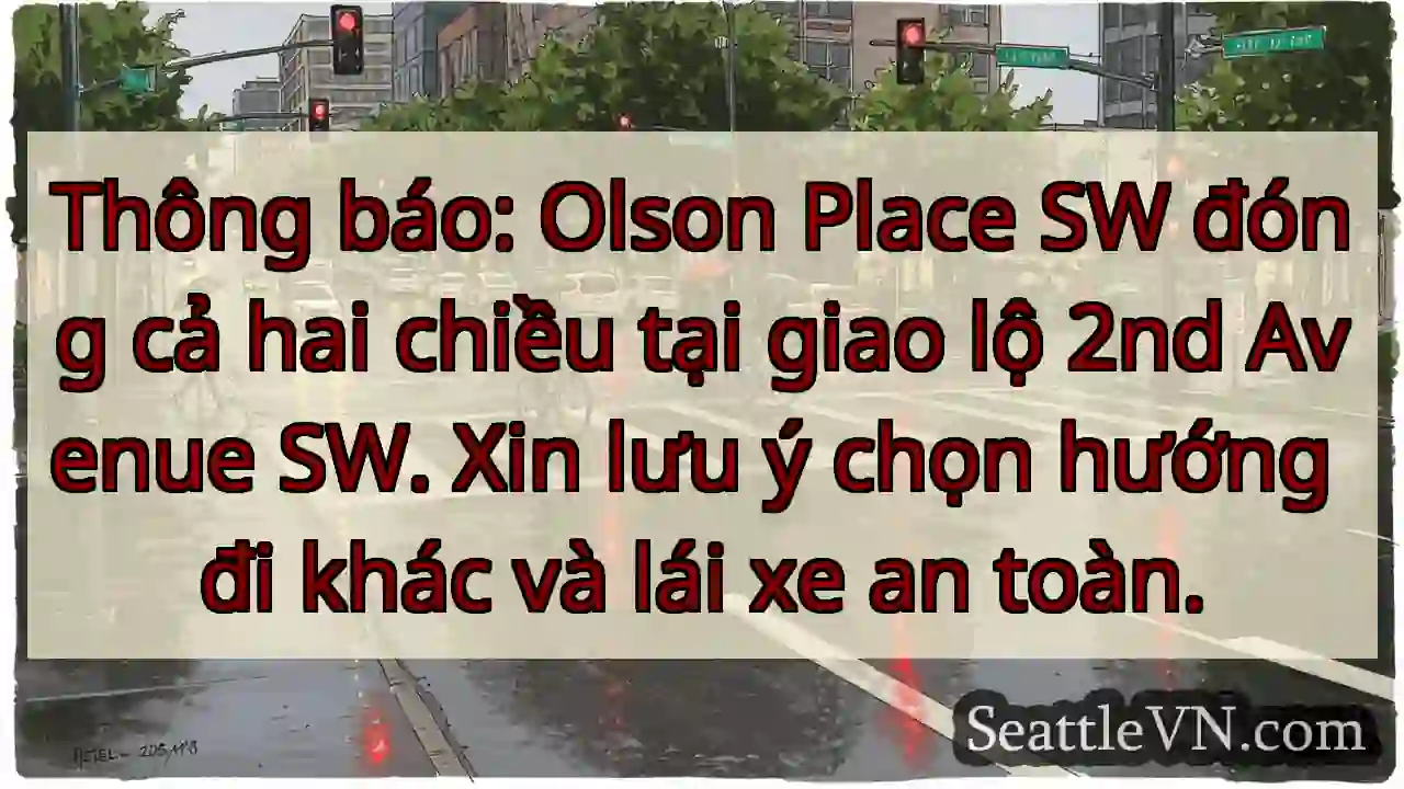 Đóng Olson Place SW! Chọn đường khác.