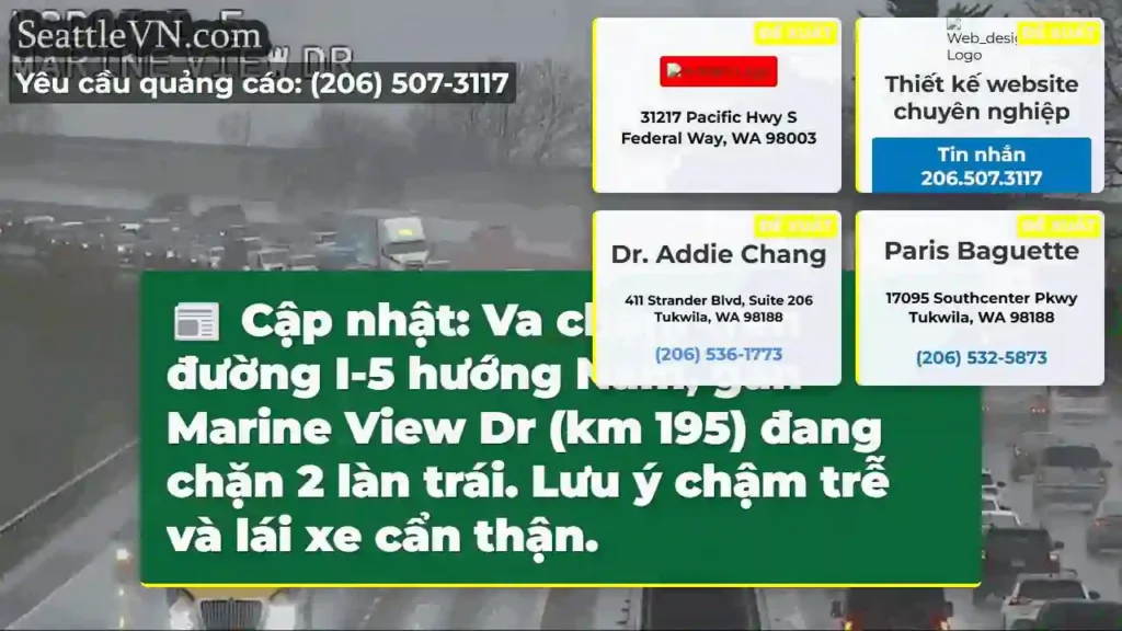 Cháy xe I-5 Nam! Chậm lối đi.
