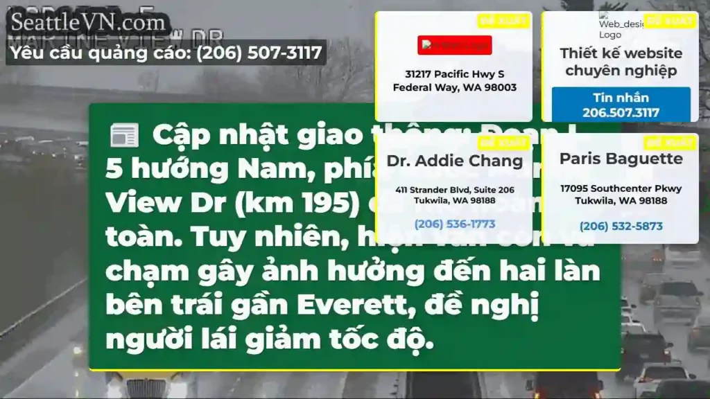 I-5 Nam: Marine View mở! Everett, giảm tốc!