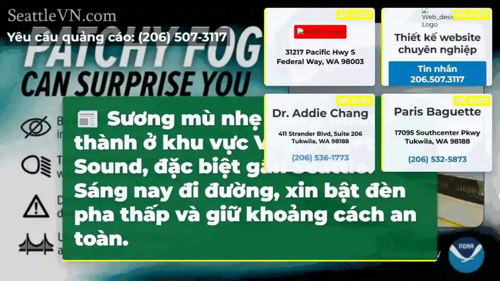 Sương mù Vịnh Puget! Bật đèn pha.