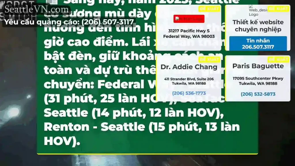 Seattle: Sương mù! Lái xe cẩn thận!