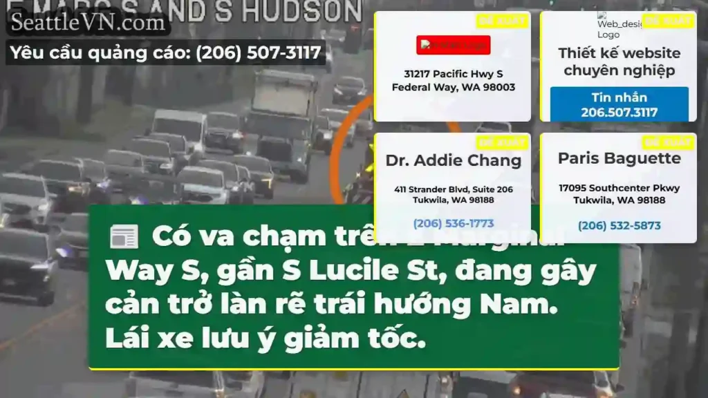 Va chạm E Marginal Way S. Chậm rẽ trái!