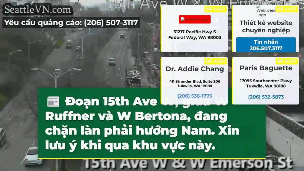 15th Ave W: Chặn làn phải Nam