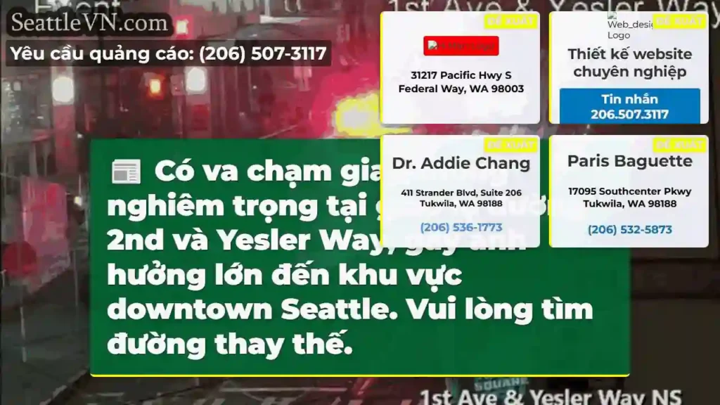 Tai nạn lớn! 2nd & Yesler. Tìm đường khác.