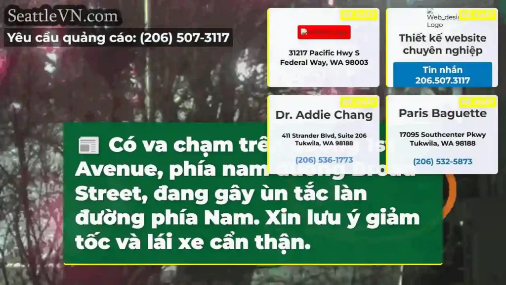 Tắc đường 1st Ave! Giảm tốc.