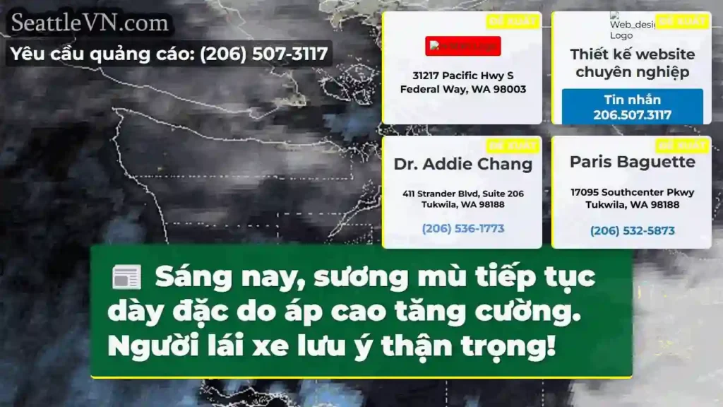 Sương dày! Lái xe cẩn thận!