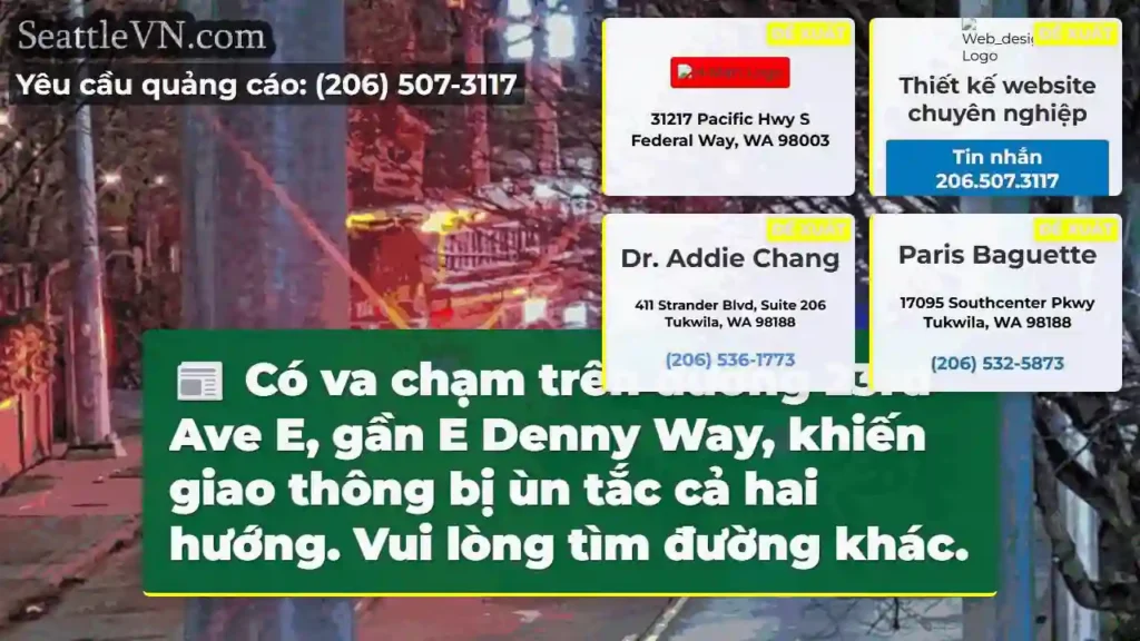 Tắc đường 23rd Ave E! Tìm đường khác.