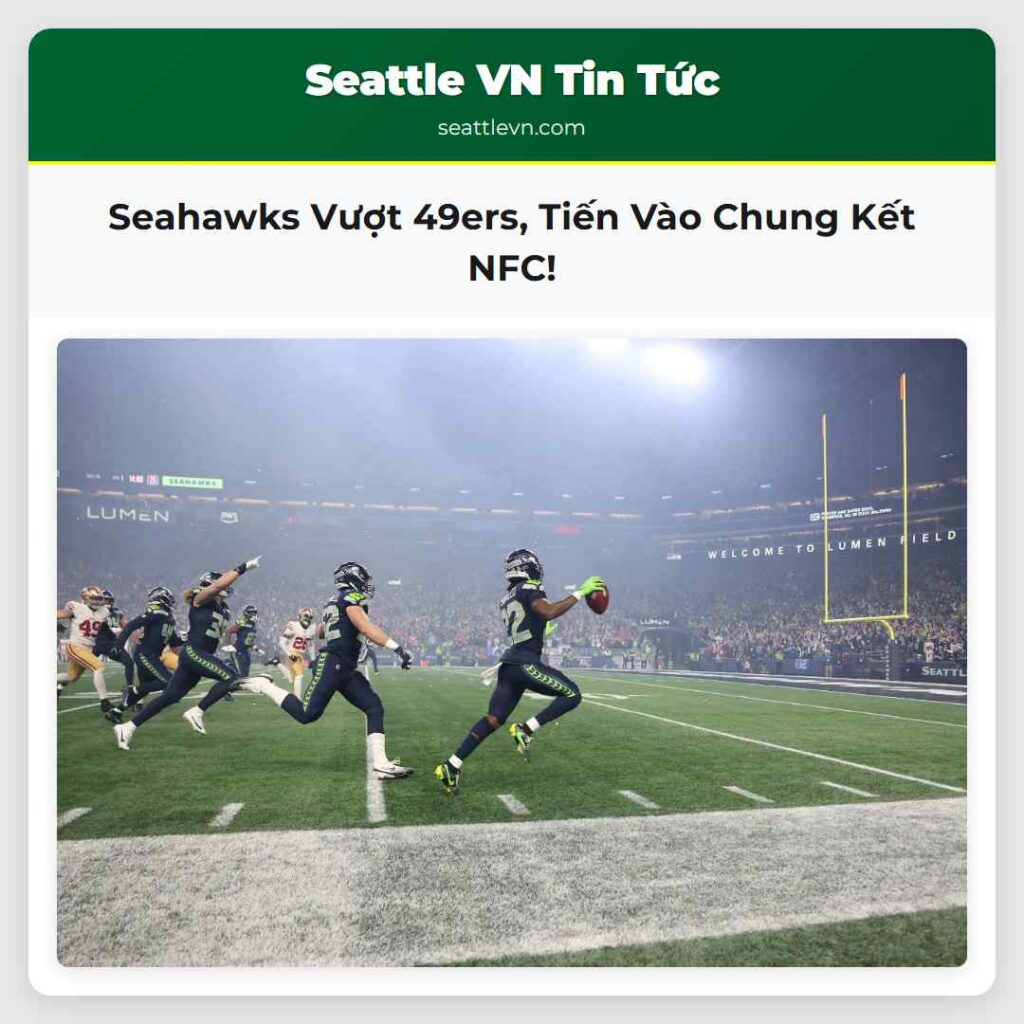 Seahawks Vượt 49ers, Tiến Vào Chung Kết NFC!