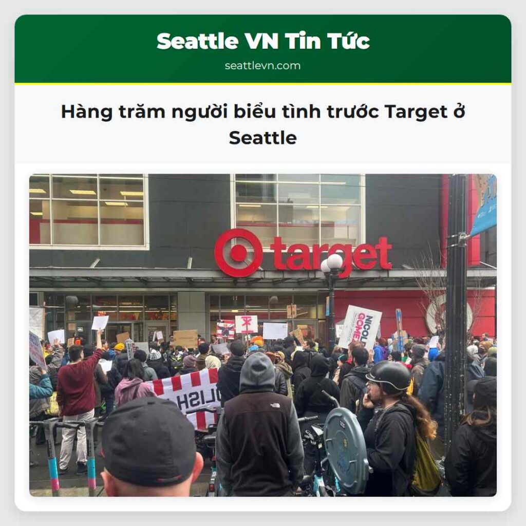 Hàng trăm người biểu tình trước Target ở Seattle