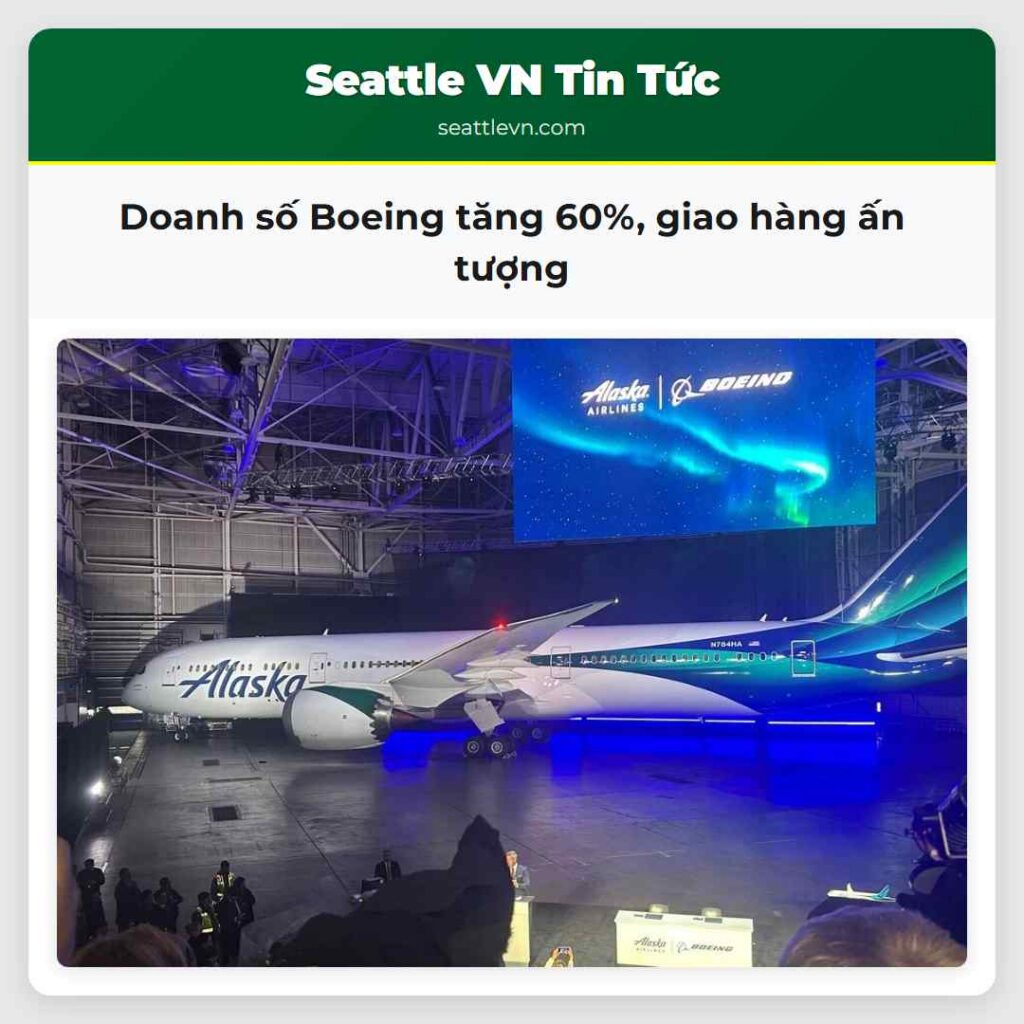 Doanh số Boeing tăng 60%, giao hàng ấn tượng