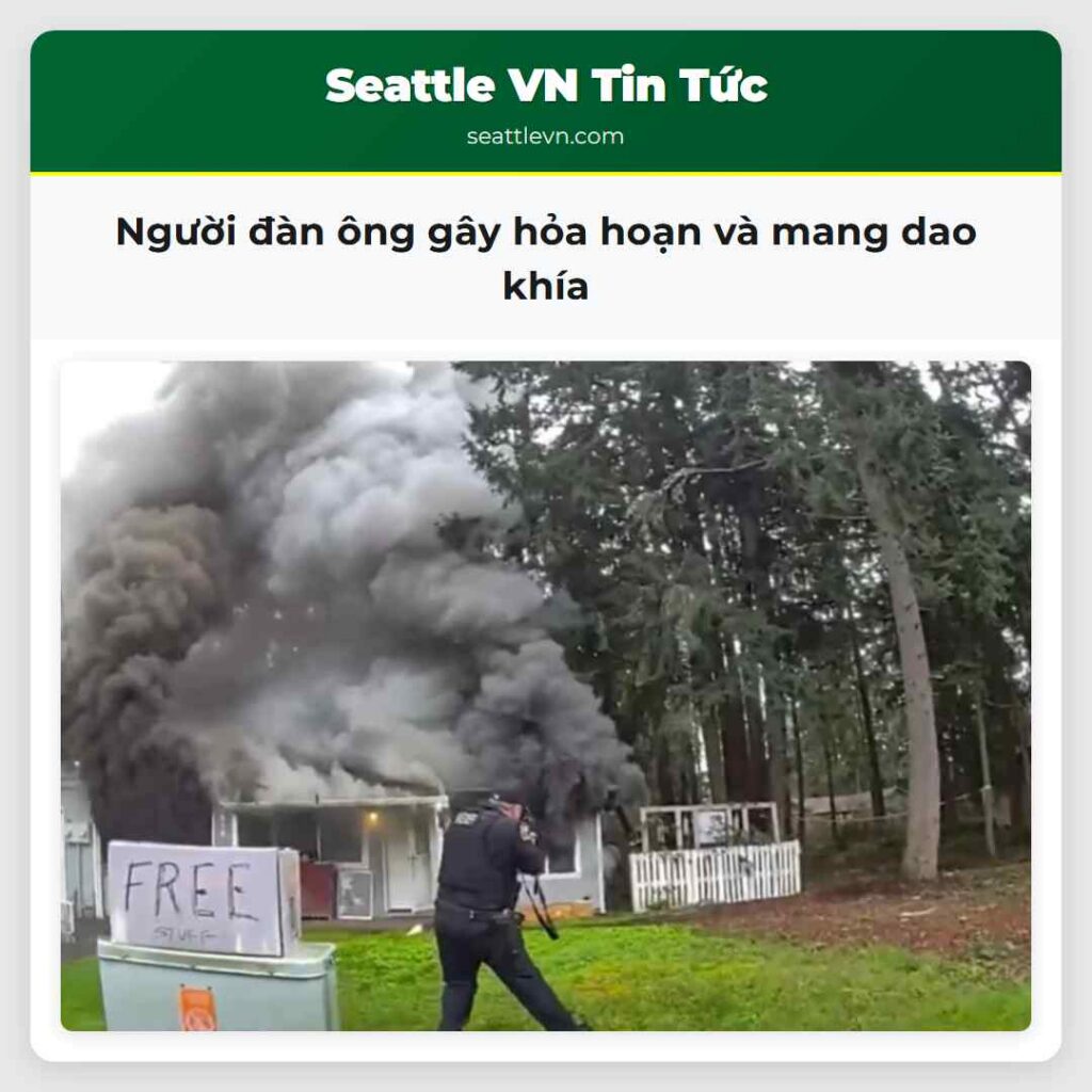 Người đàn ông gây hỏa hoạn và mang dao khía