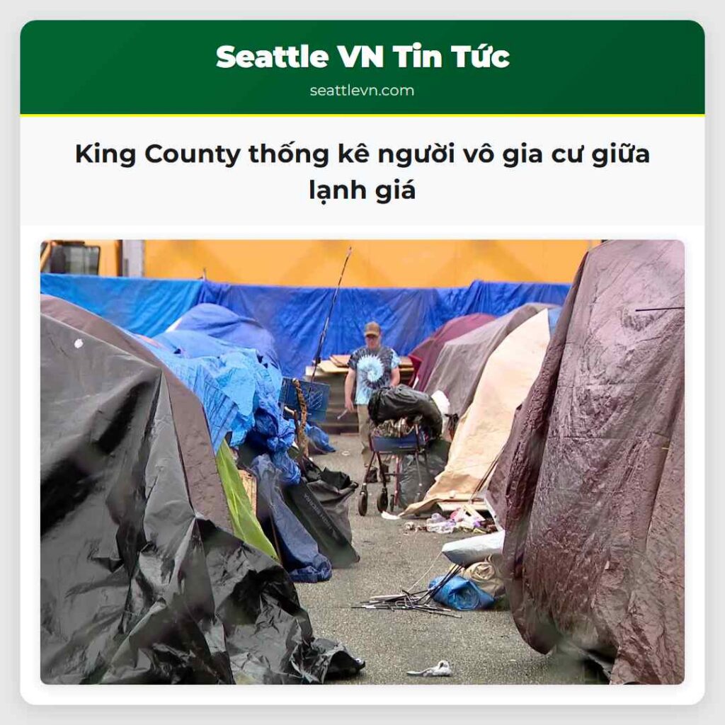 King County thống kê người vô gia cư giữa lạnh giá