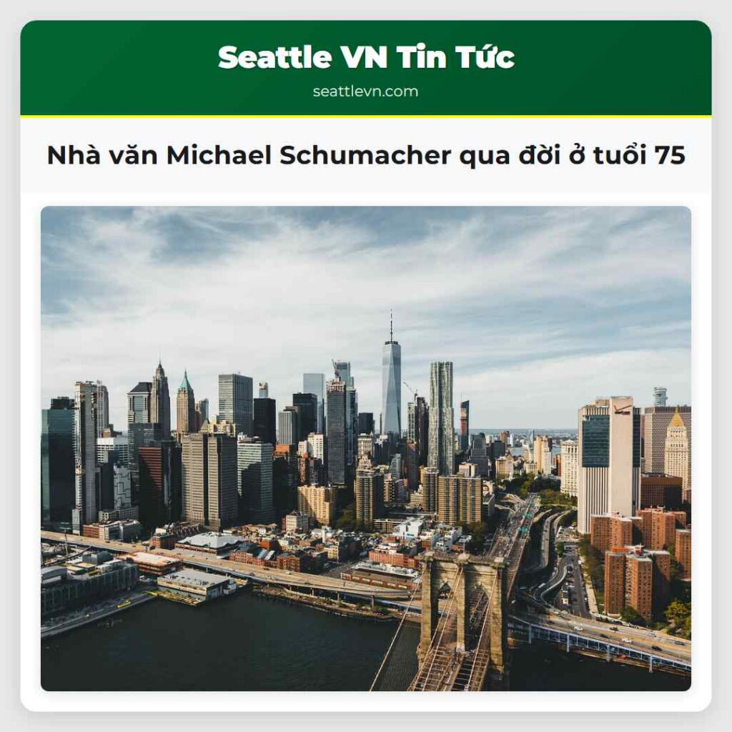 Nhà văn Michael Schumacher qua đời ở tuổi 75