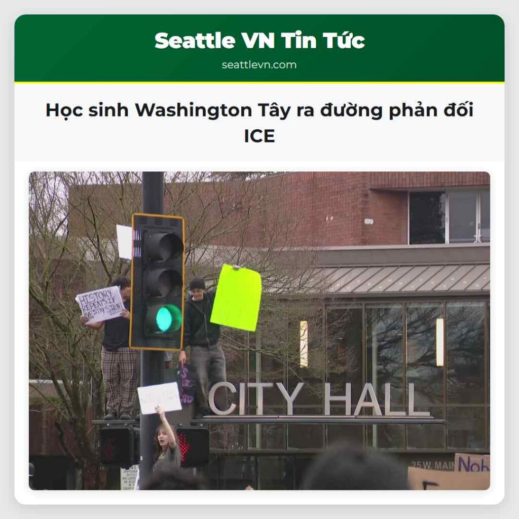 Học sinh Washington Tây ra đường phản đối ICE