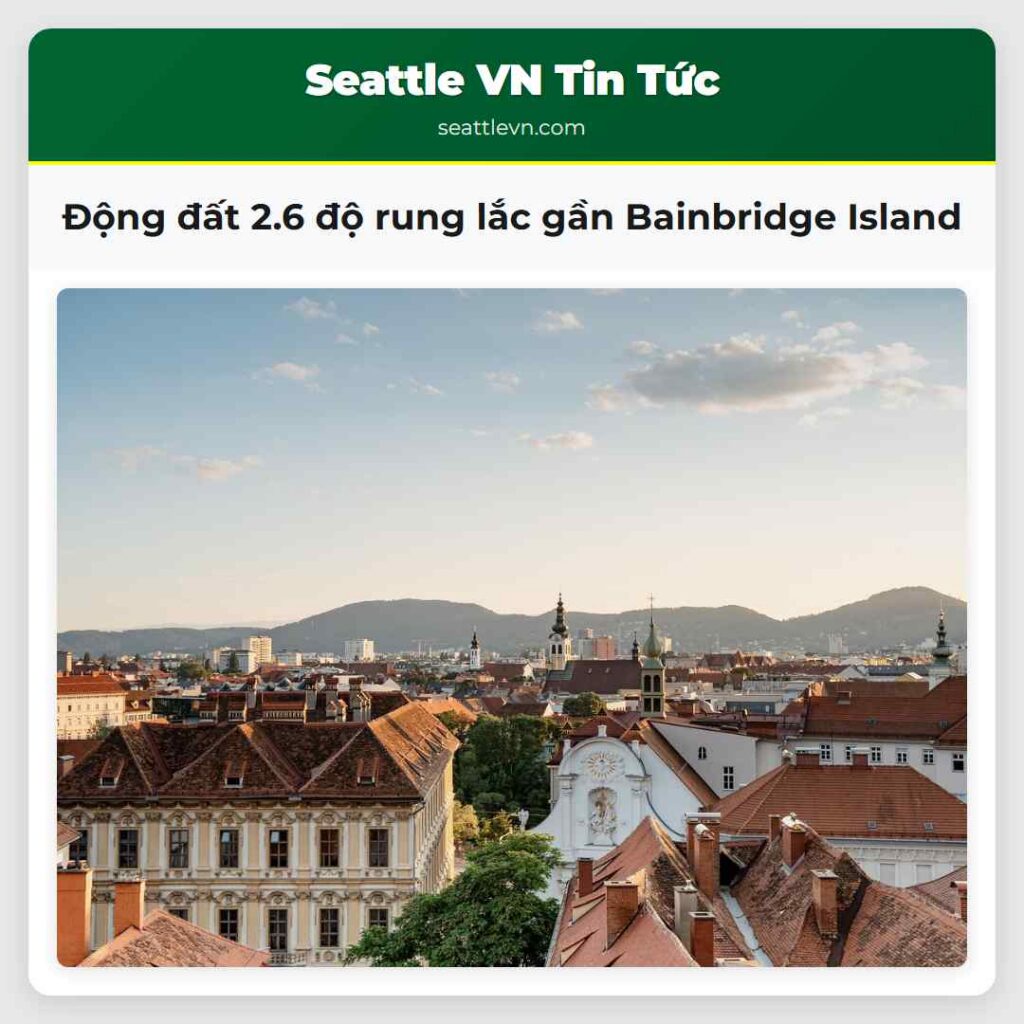 Động đất 2.6 độ rung lắc gần Bainbridge Island