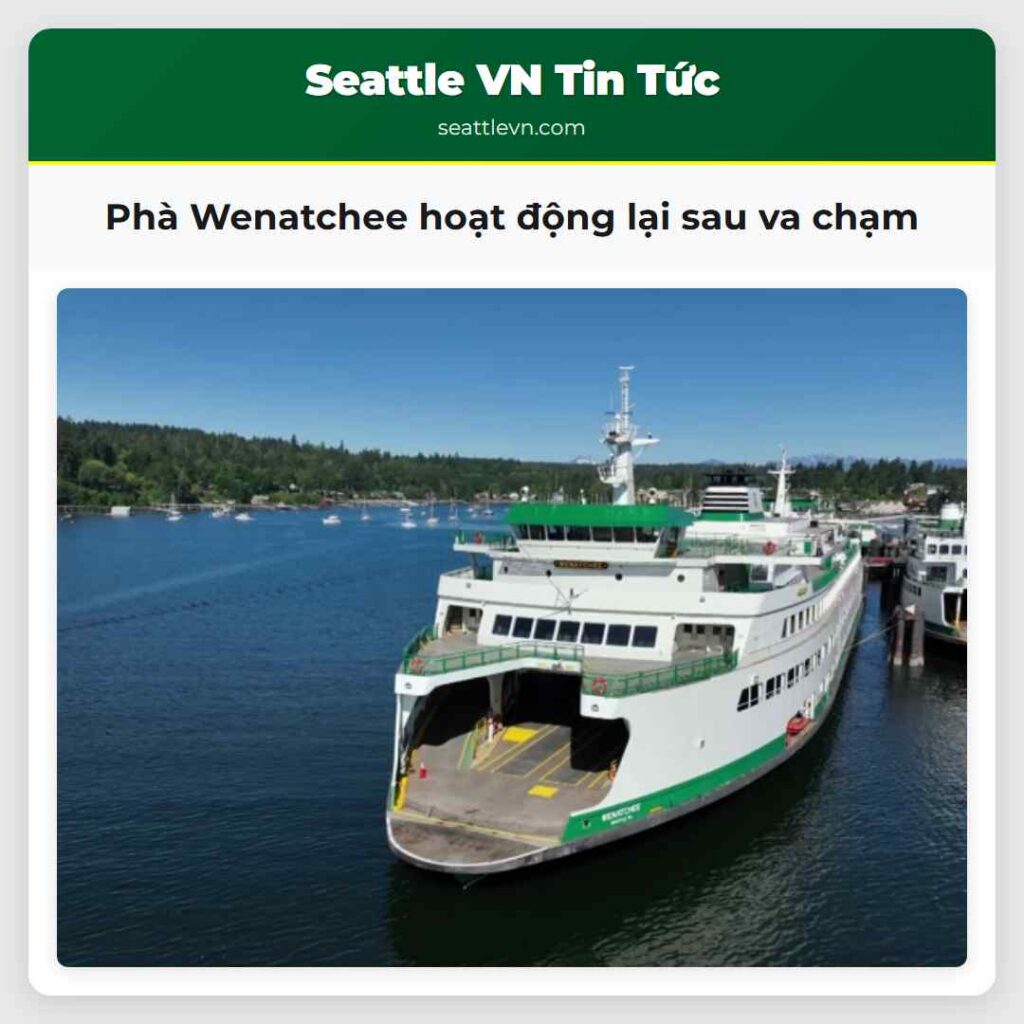 Phà Wenatchee hoạt động lại sau va chạm
