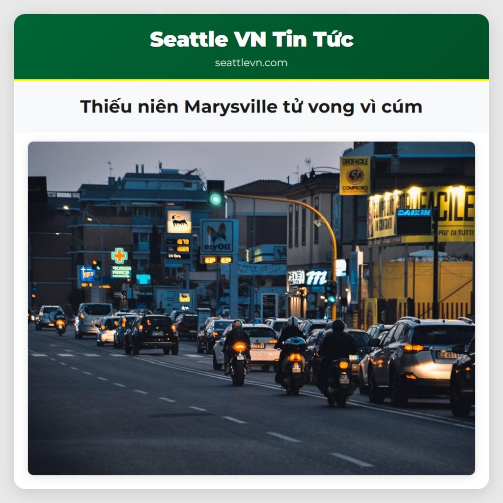 Thiếu niên Marysville tử vong vì cúm