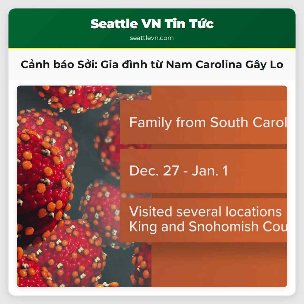 Cảnh báo Sởi: Gia đình từ Nam Carolina Gây Lo