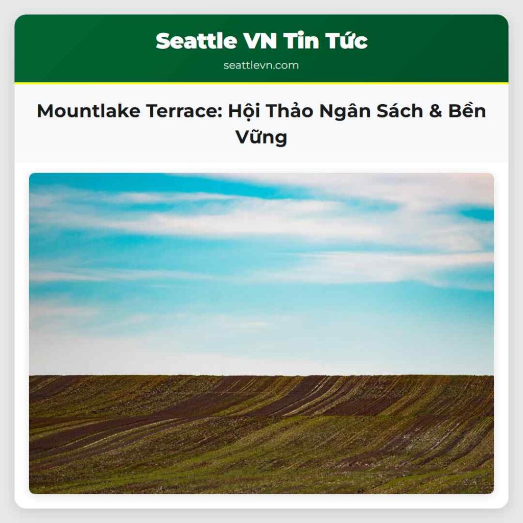 Mountlake Terrace: Hội Thảo Ngân Sách & Bền Vững