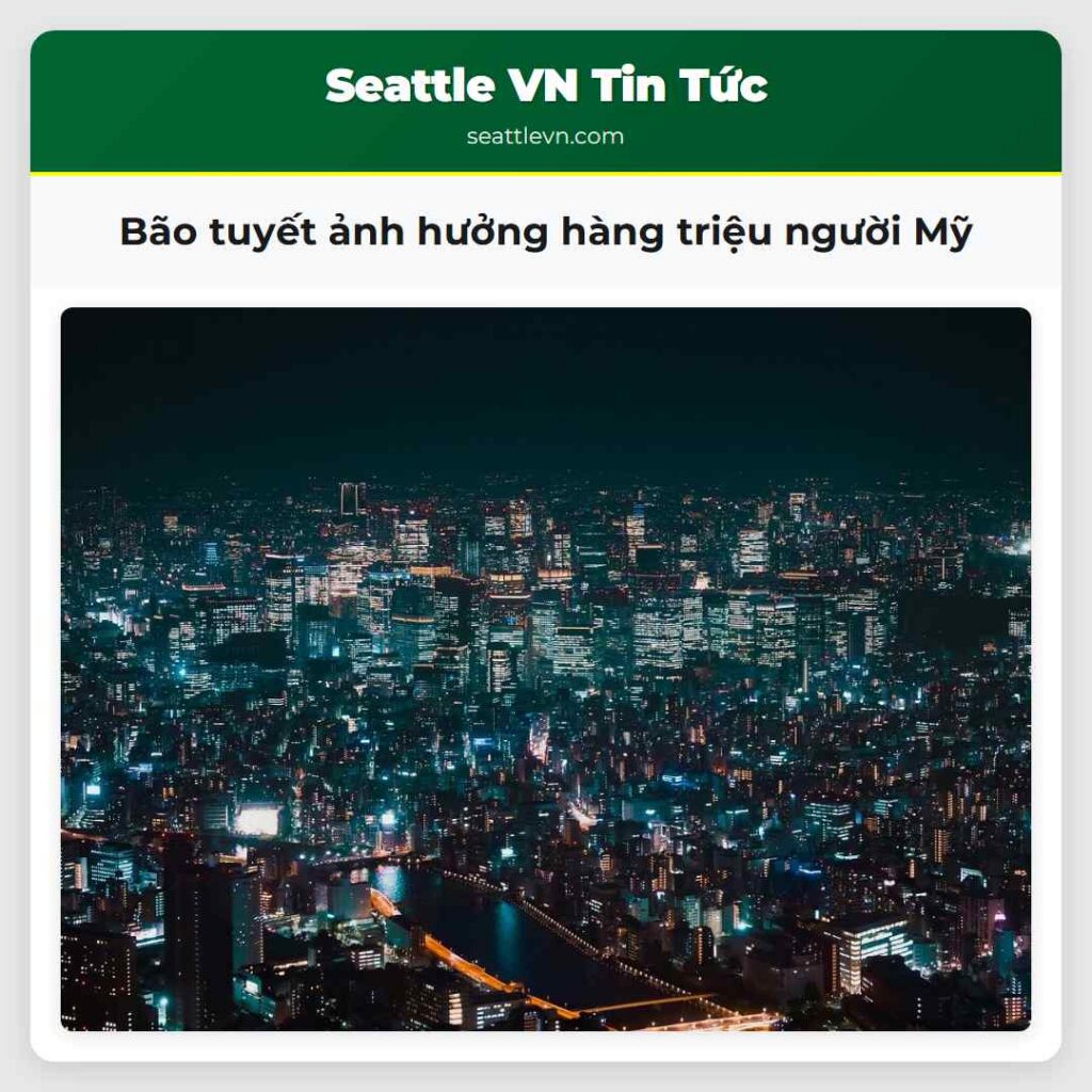 Bão tuyết ảnh hưởng hàng triệu người Mỹ