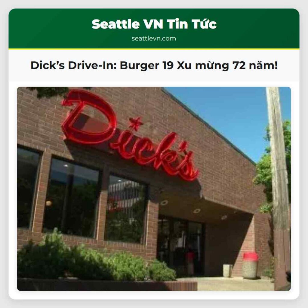 Dick’s Drive-In: Burger 19 Xu mừng 72 năm!