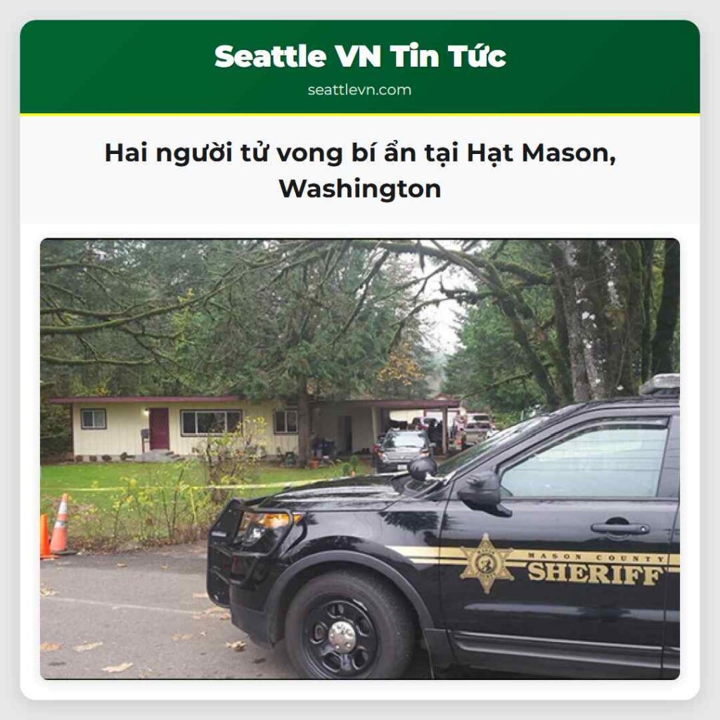 Hai người tử vong bí ẩn tại Hạt Mason, Washington