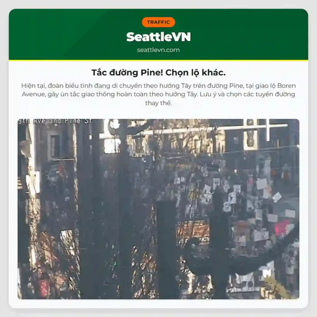 Tắc đường Pine! Chọn lộ khác.