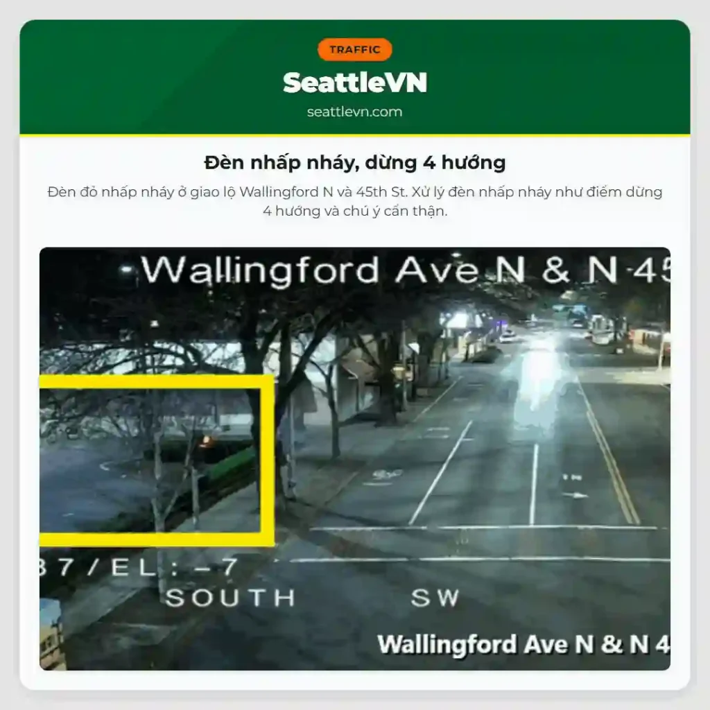 Đèn nhấp nháy, dừng 4 hướng