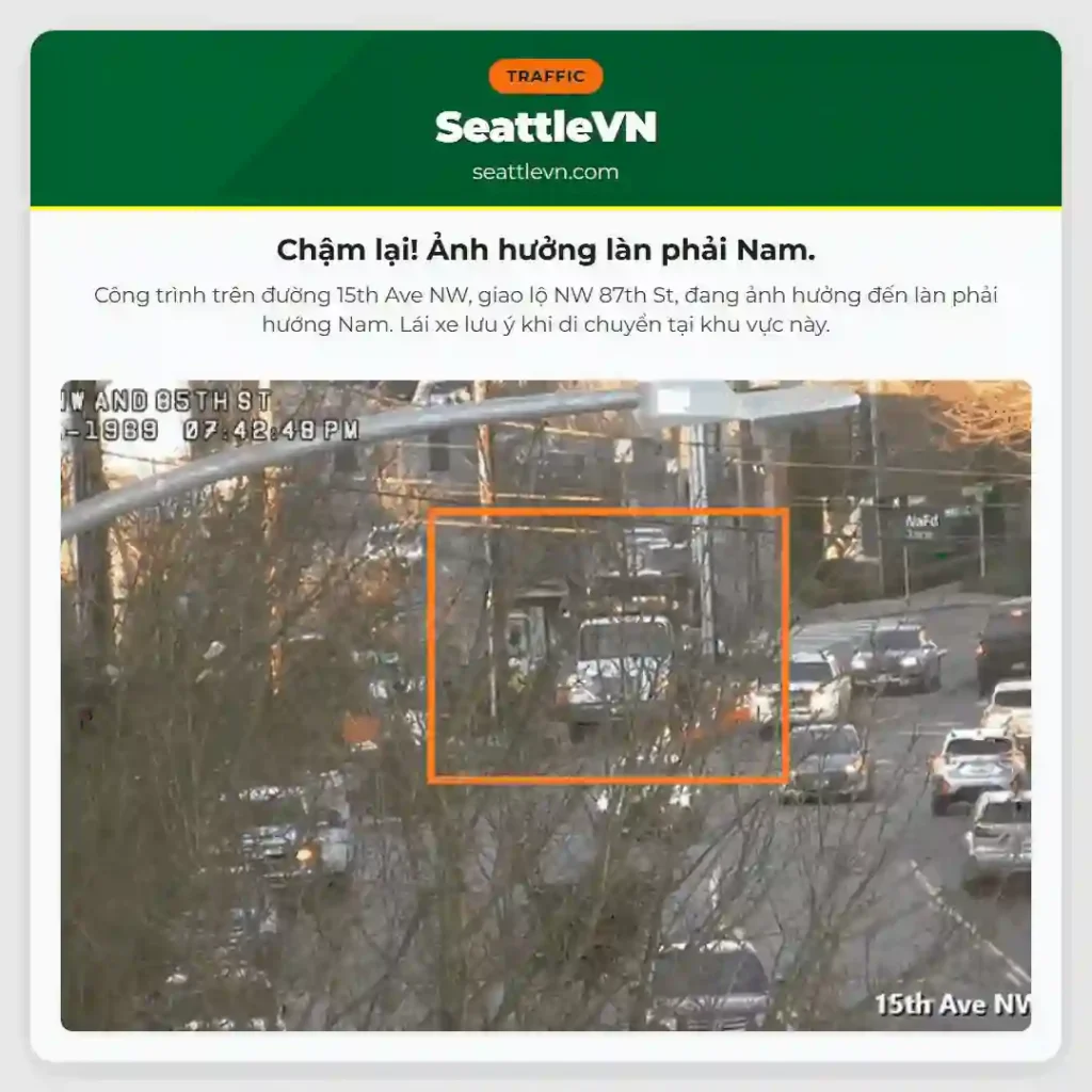 Chậm lại! Ảnh hưởng làn phải Nam.