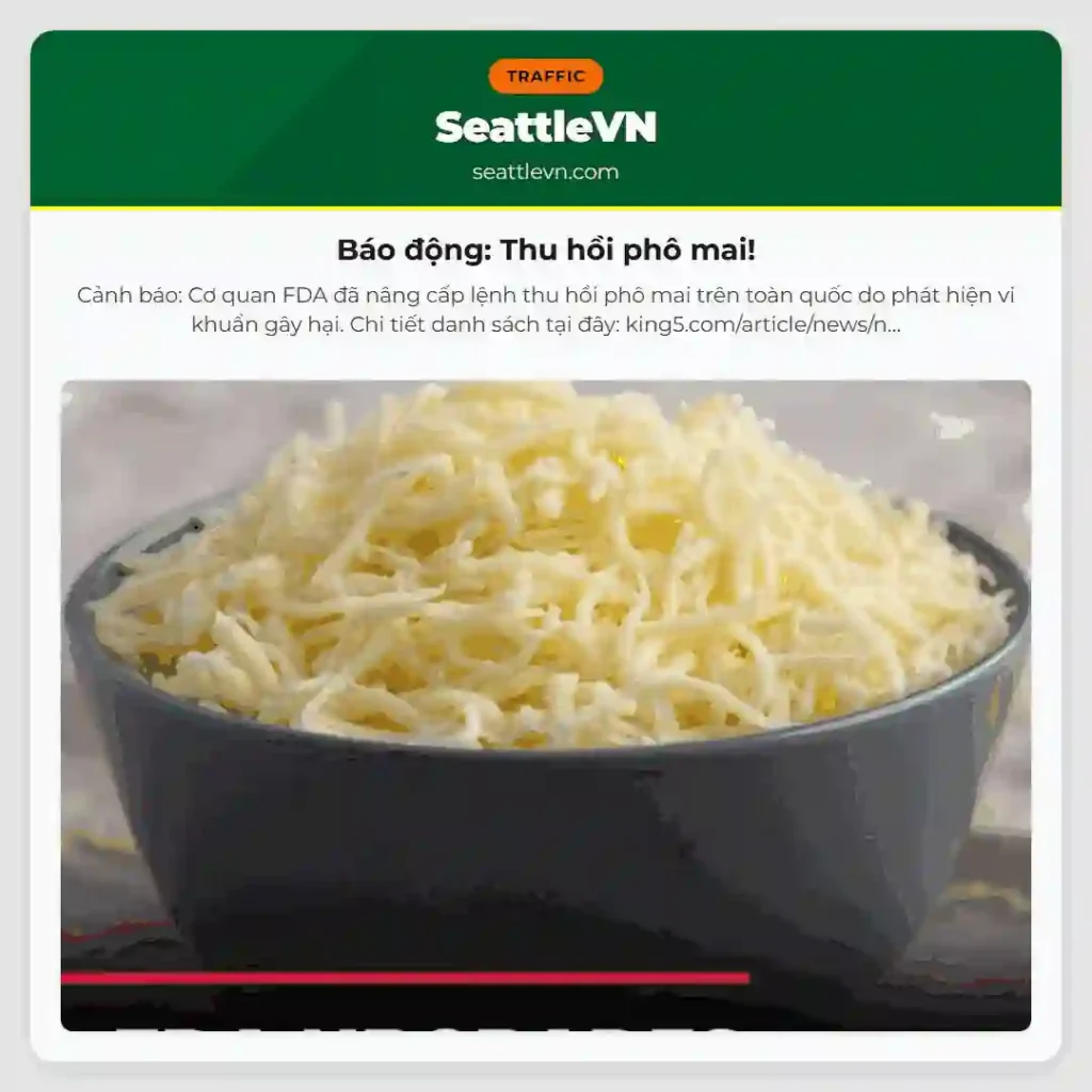 Báo động: Thu hồi phô mai!
